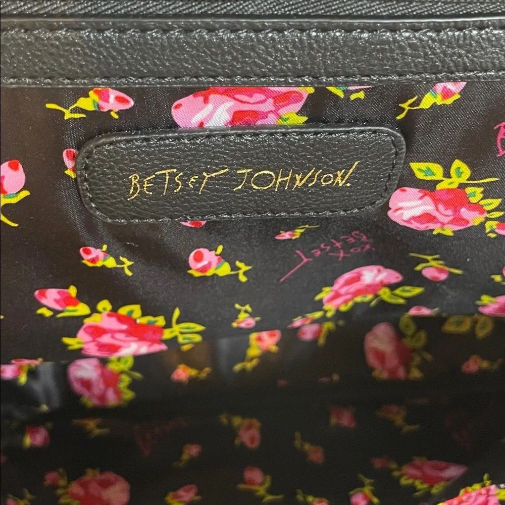 Betsey Johnson Skull Mini Backpack Black Pink Quilted Hoth Bag